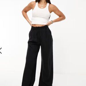 ASOS DESIGN Tall casual wide leg pants in black
